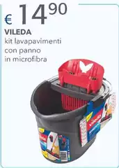 Vileda - Kit Lavapavimenti Con Panno In Microfibra