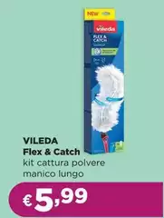 Vileda - Flex & Catch Kit Cattura Polvere Manico Lungo
