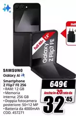 Samsung - Galaxy Ai A Smartphone Z Flip7 FE 256