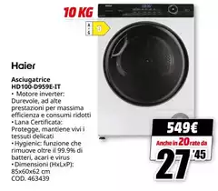 Haier - Asciugatrice HD100-D955E-IT Haier - Asciugatrice HD100-D955E-IT