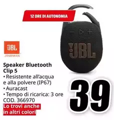Jbl - Speaker Bluetooth Clip 5 Jbl - Speaker Bluetooth Clip 5