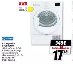 Indesit - Asciugatrice Cyd83dww Indesit - Asciugatrice Cyd83dww