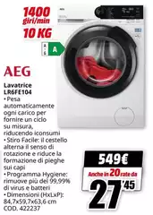 Aeg - Lavatrice LR6FFF104 Aeg - Lavatrice LR6FFF104