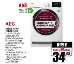 Aeg - Asciugatrice TR8HGCH8B Aeg - Asciugatrice TR8HGCH8B