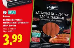 Deluxe - Salmone Norvegese Taglio Sashimi Affumicato Alle 4 Bacche Deluxe - Salmone Norvegese Taglio Sashimi Affumicato Alle 4 Bacche