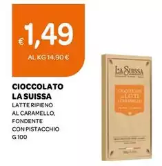 La suissa - Latte Ripieno Al Caramello, Fondente Con Pistacchio