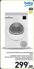 Beko - Asciugatrice Pompa Di Calore Bmt85ew Beko - Asciugatrice Pompa Di Calore Bmt85ew