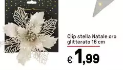 Stella - Clip Natale Oro Glitterato Stella - Clip Natale Oro Glitterato