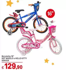 Denver - Bicicletta 16" Hot Wheels O Hello Kitty Denver - Bicicletta 16" Hot Wheels O Hello Kitty