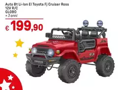 Globo - Auto Bt Li-Lon El Toyota Fj Cruiser Ross 12v R/C Globo - Auto Bt Li-Lon El Toyota Fj Cruiser Ross 12v R/C
