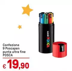 Uni - Confezione 9 Poscapen Punta Ultra Fine Uni - Confezione 9 Poscapen Punta Ultra Fine