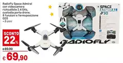 Radiofly - Radiofity Space Admiral Con Videocamera Richiudia 2.4 Ghz, Custodia Porta Drone, 8 Funzioni E Fermoosizione