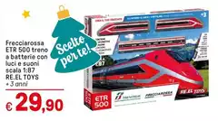 Re.el toys - Frecciarossa Etr 500 Treno A Batterie Con Luci E Suoni Scala