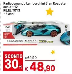Re.el toys - Radiocomando Lamborghini Sian Roadster Scala 1:12