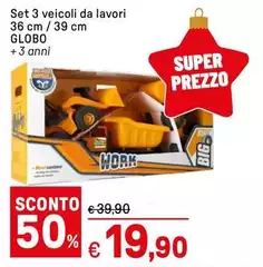 Globo - Set 3 Veicoli Da Lavori Globo - Set 3 Veicoli Da Lavori