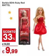 Mattel - Barbie 80th Ruby Red Mattel - Barbie 80th Ruby Red