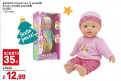 Globo - Bambola Che Para E Fa Versetti 41 Cm. Modelli Assortiti Globo - Bambola Che Para E Fa Versetti 41 Cm. Modelli Assortiti