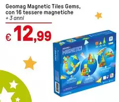 Geomag - Magnetic Tiles Gems, Con 16 Tessere Magnetiche Geomag - Magnetic Tiles Gems, Con 16 Tessere Magnetiche