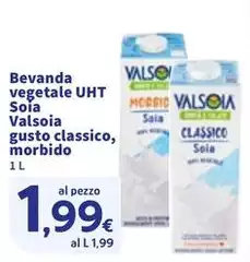 Valsoia - Bevanda Vegetale Uht Soia Gusto Classico, Morbido Valsoia - Bevanda Vegetale Uht Soia Gusto Classico, Morbido