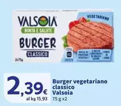Valsoia - Burger Vegetariano Classico Valsoia - Burger Vegetariano Classico