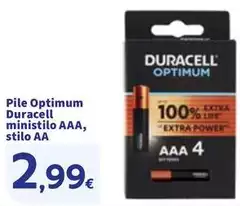 Duracell - Pile Optimum Ministilo AAA, Stilo AA Duracell - Pile Optimum Ministilo AAA, Stilo AA