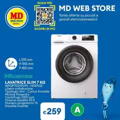 Hisense - Lavatrice Slim 7 Kg WFQP701219VM