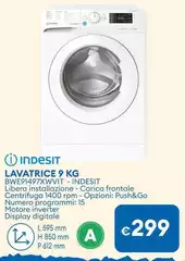 Indesit - Lavatrice 9 Kg BWE91497XWVIT Indesit - Lavatrice 9 Kg BWE91497XWVIT