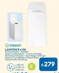 Indesit - Turn&GO Lavatrice A Libera Installazione BTW L60400 IT - BTW L60400 IT Indesit - Turn&GO Lavatrice A Libera Installazione BTW L60400 IT - BTW L60400 IT
