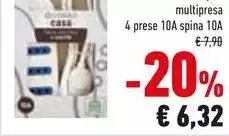 Spina - Multipresa 4 Prese 10A 10A Spina - Multipresa 4 Prese 10A 10A