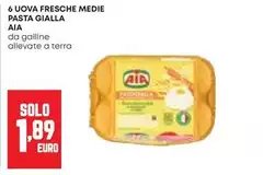 Aia - 6 Uova Fresche Medie Pasta Gialla