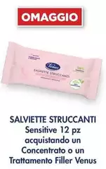Sensitive - Salviette Struccanti 12 Pz Acquistando Un Concentrato O Un Trattamento Filler Venus Sensitive - Salviette Struccanti 12 Pz Acquistando Un Concentrato O Un Trattamento Filler Venus