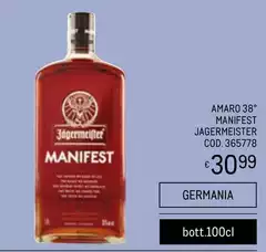 Jagermeister - Amaro 38° Manfest