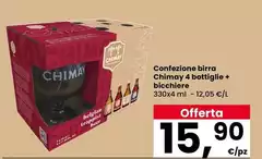 Chimay - Confezione Birra 4 Hottiglie + Bicchiere Chimay - Confezione Birra 4 Hottiglie + Bicchiere