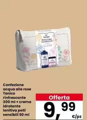 Acqua Alle Rose - Confezione Acqua All Rose Tonico Rifinfescante 300ml + Crema Idratante Lenitalia Pelli Sensibili