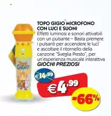 Presto - Topo Gigio Microfono Con Luci E Suoni