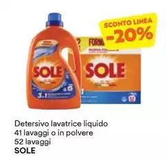 Sole - Detersivo Lavatrice Liquido 41 Lavaggi O In Polvere