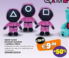 Grandi giochi - Squid Game Peluche Guardie 3 Modelli