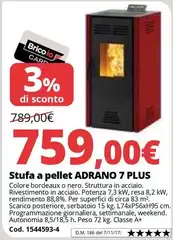 Stufa A Pellet Adrano 7 Plus