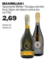 Maximilian I - Spumante Müller Thurgau Durello Brut, Blanc De Blancs Extra Dry