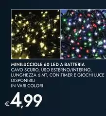 Luce - Minilucciole 60 Led A Batteria Luce - Minilucciole 60 Led A Batteria