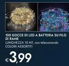 100 Gocce Di Led A Batteria Su Filo Di Rame 100 Gocce Di Led A Batteria Su Filo Di Rame