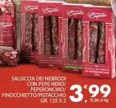 Caputo - Salsiccia Dei Nebrodi Con Pepe Nero/ Peperoncino/ Finocchietto/ Pistacchio
