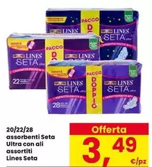 Lines - Assorbenti Seta Ultra Con Ali Assortiti Seta