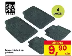 Tappeti Auto 4 Pz. Gomma