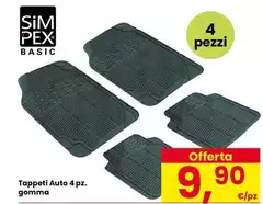 Tappeti Auto 4 Pz. Gomma