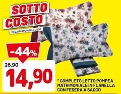 Pompea - Completo Letto Matrimoniale In Flanella Con Federa A Sacco Pompea - Completo Letto Matrimoniale In Flanella Con Federa A Sacco