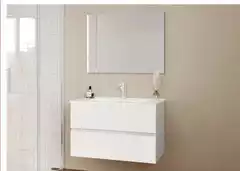 Mobile Da Bagno Sospeso Santorini Finitura Bianco Lucido Con Frontali Cannettati