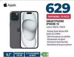 Apple - iPhone 15 128GB Nero