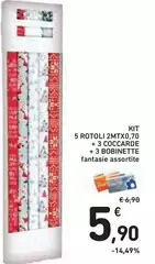 Kit 5 Rotoli 2mtx0.70 + 3 Coccaroe + 3 Bobinette Kit 5 Rotoli 2mtx0.70 + 3 Coccaroe + 3 Bobinette