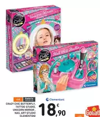 Clementoni - Crazy Chic Butterfly, Tattoo Studio, Unicorn Mirror, Nail Art Studio